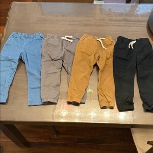 Size toddler boys 4T pant lot Kids Jogger Pants - Blue, Gray, Brown, Black